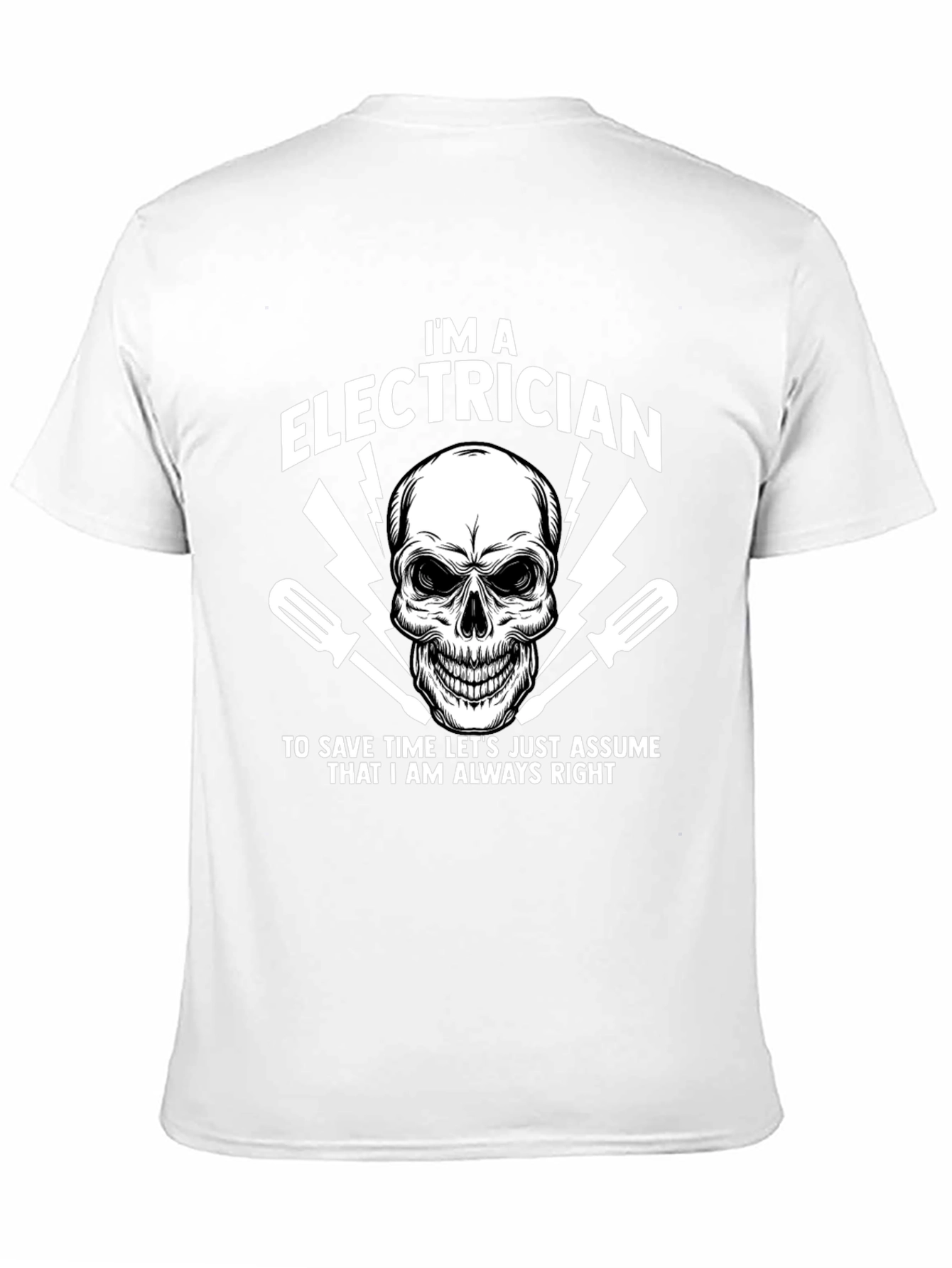Electrician Skull Graphic T-Shirt