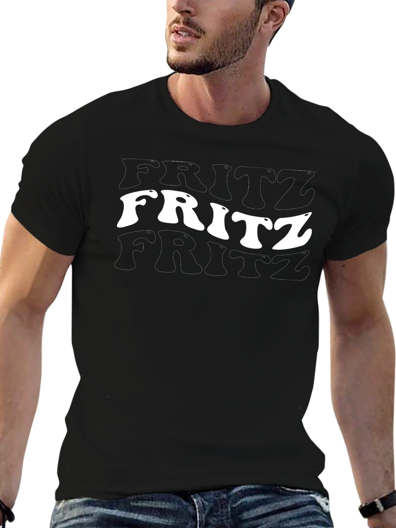 Fritz Text Graphic Black T-Shirt