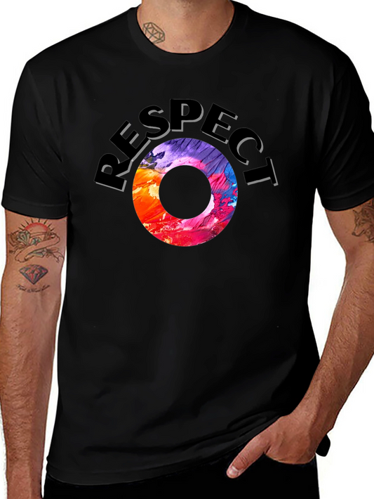 Respect Graphic Tee - Colorful Abstract Design