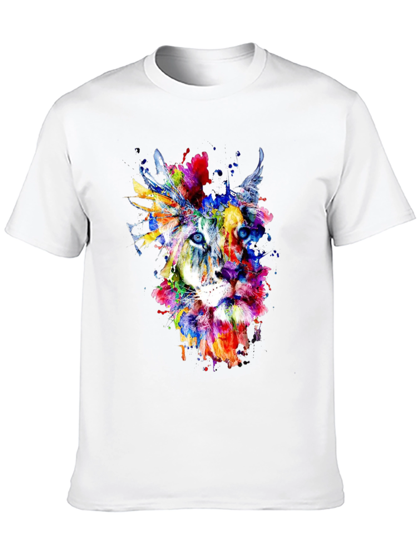 Abstract Lion Graphic Tee - Mens Black T-Shirt
