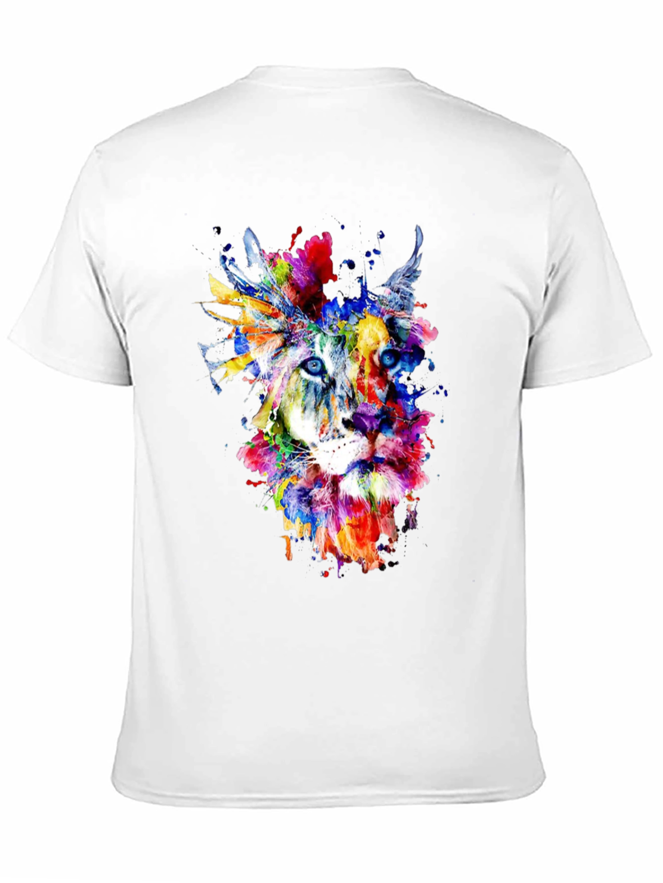 Abstract Lion Graphic Tee - Mens Black T-Shirt