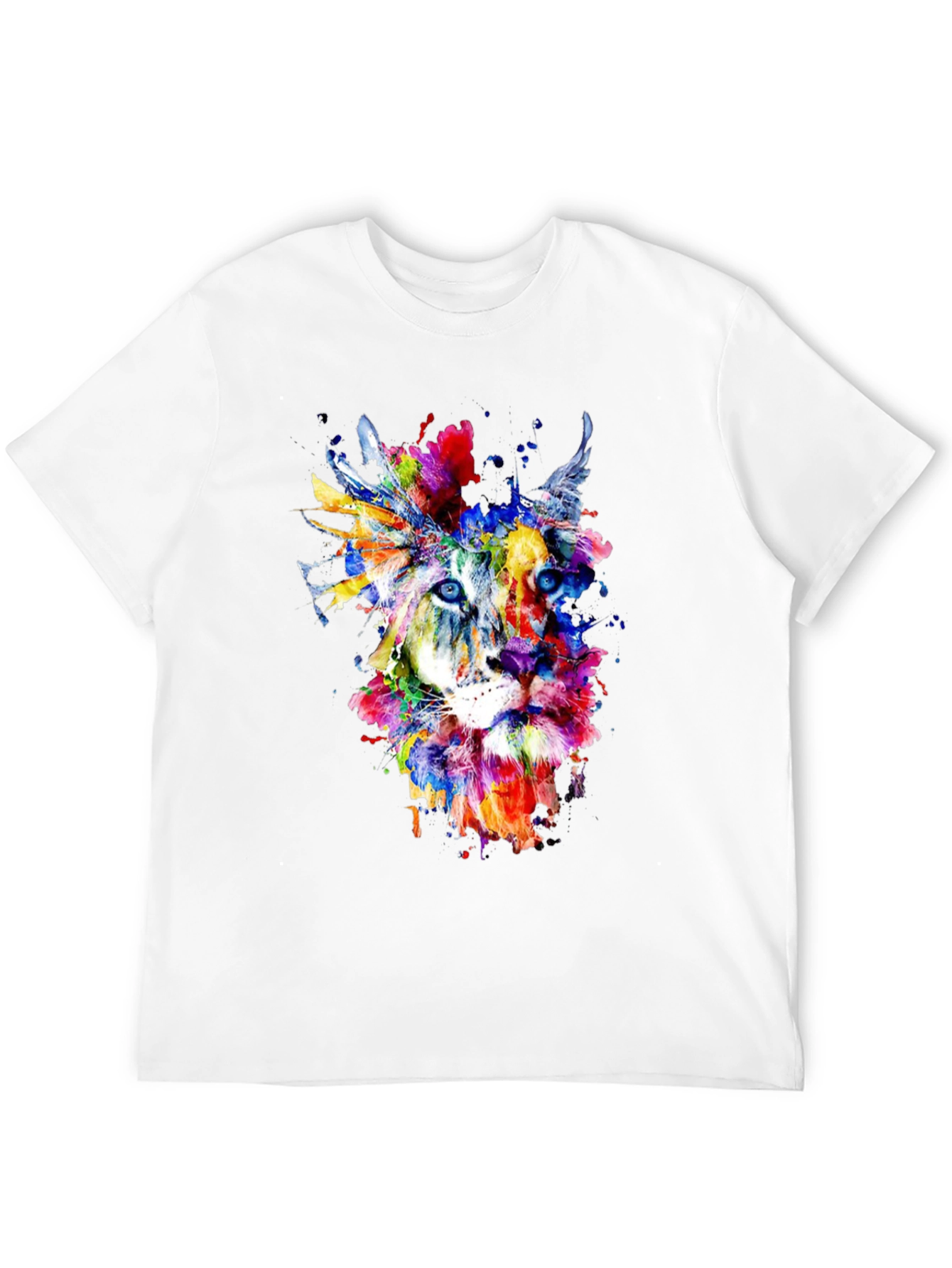 Abstract Lion Graphic Tee - Mens Black T-Shirt