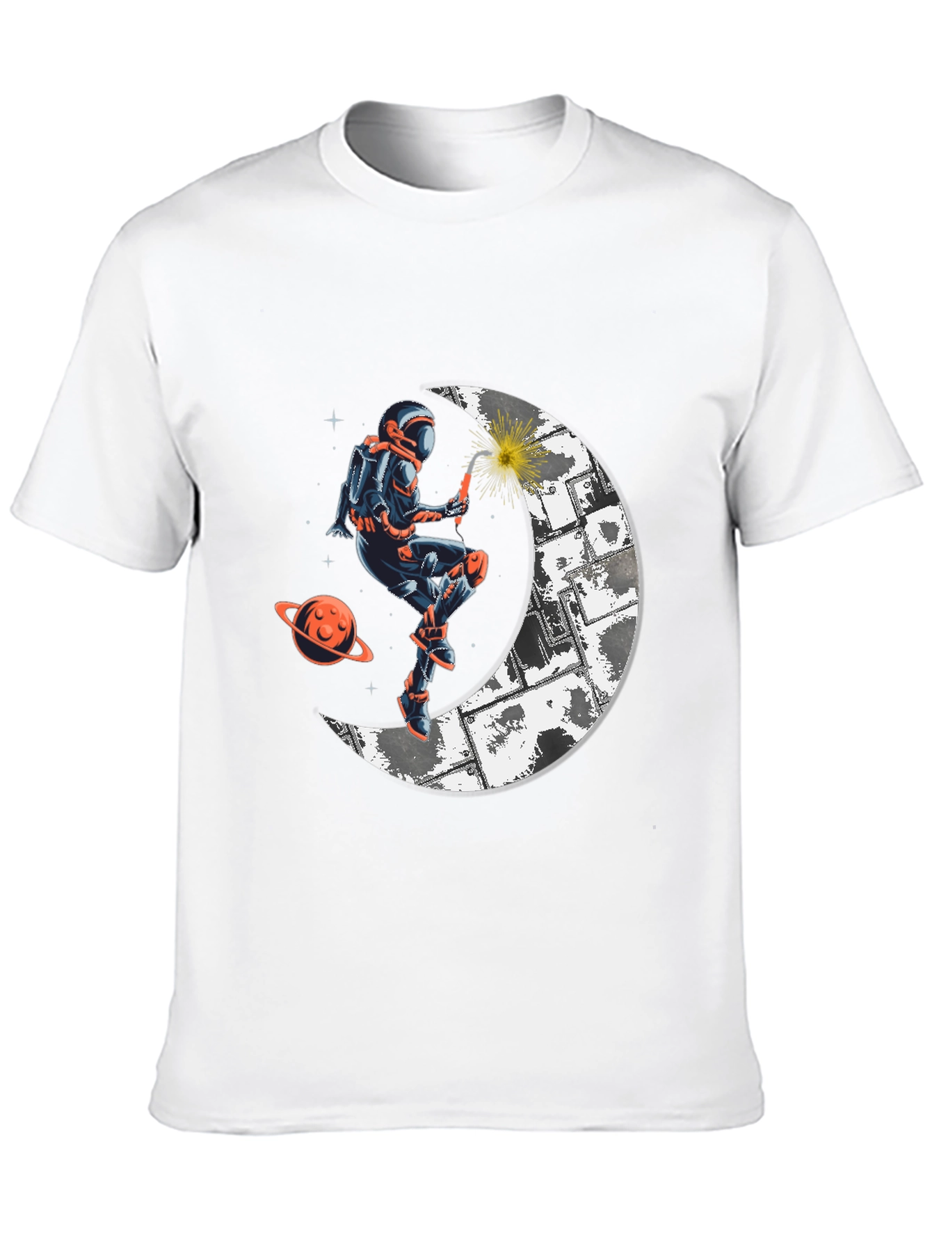 Astronaut Welding Moon T-Shirt - Space Graphic Tee