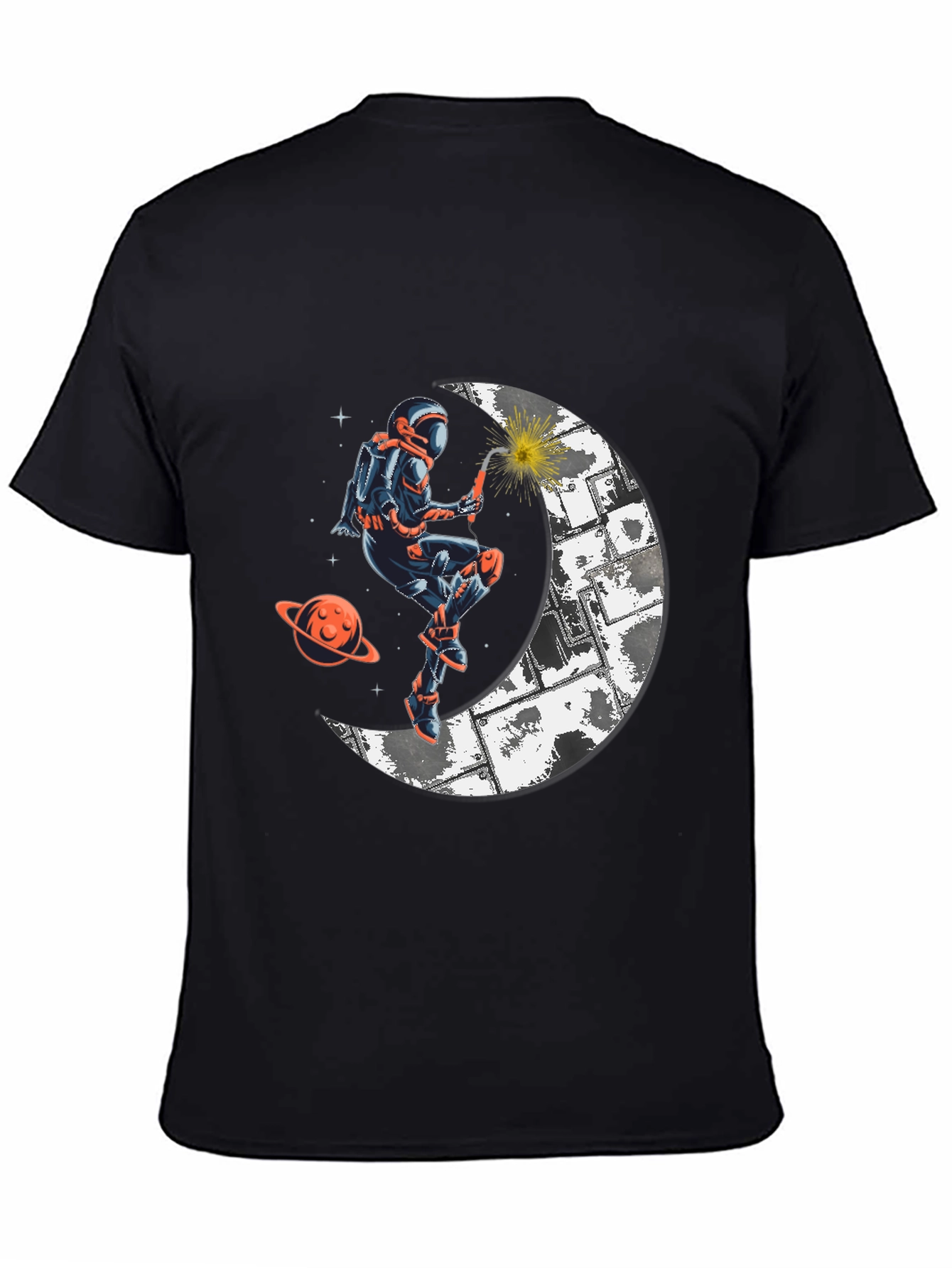 Astronaut Welding Moon T-Shirt - Space Graphic Tee