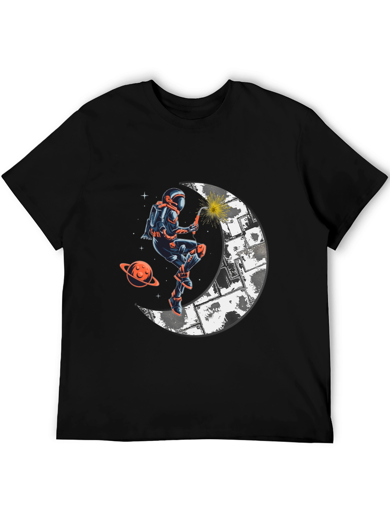 Astronaut Welding Moon T-Shirt - Space Graphic Tee