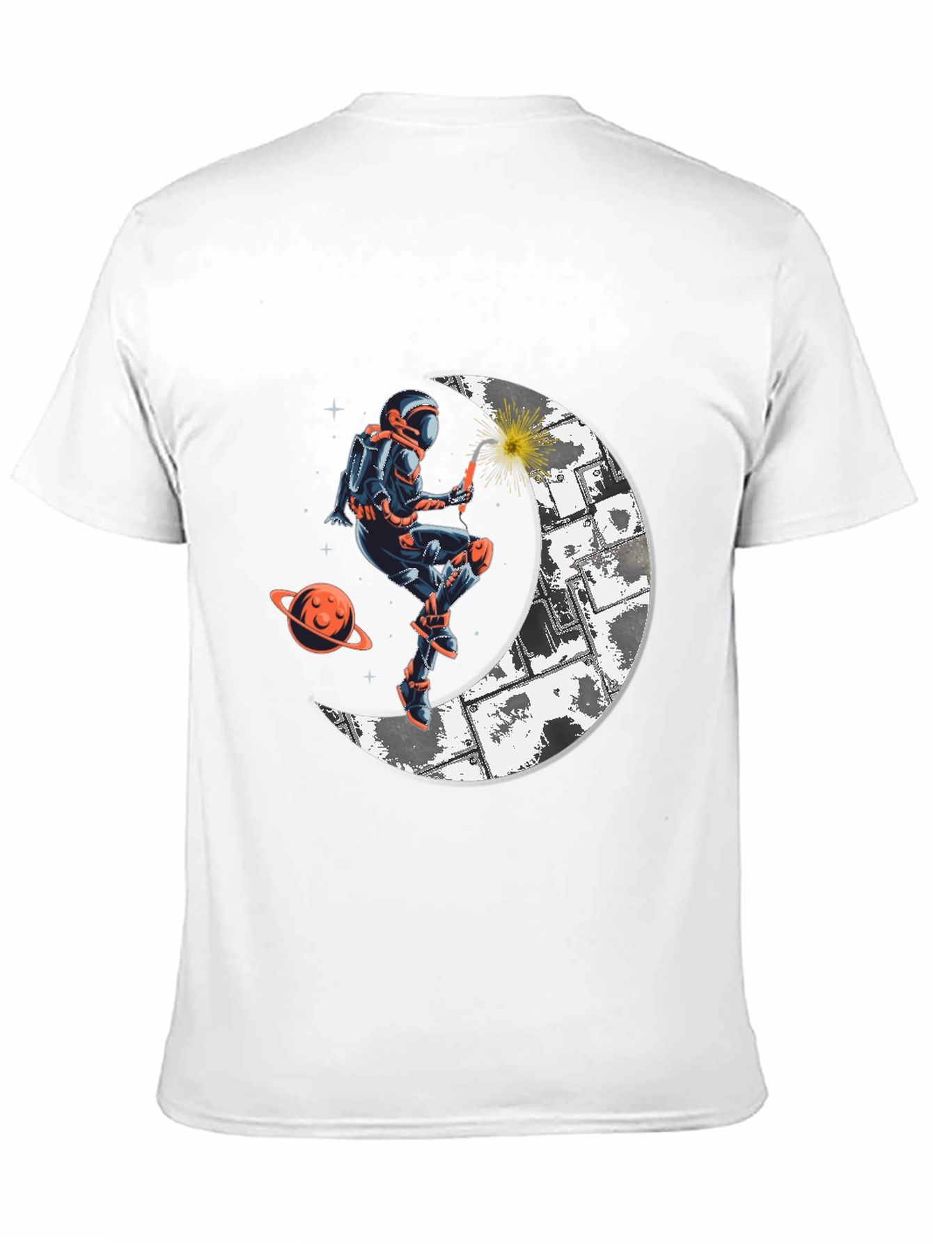 Astronaut Welding Moon T-Shirt - Space Graphic Tee