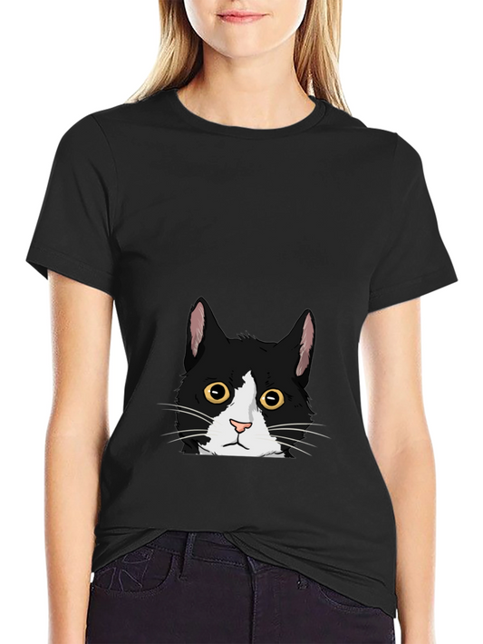 Black Cat Peekaboo Graphic Tee