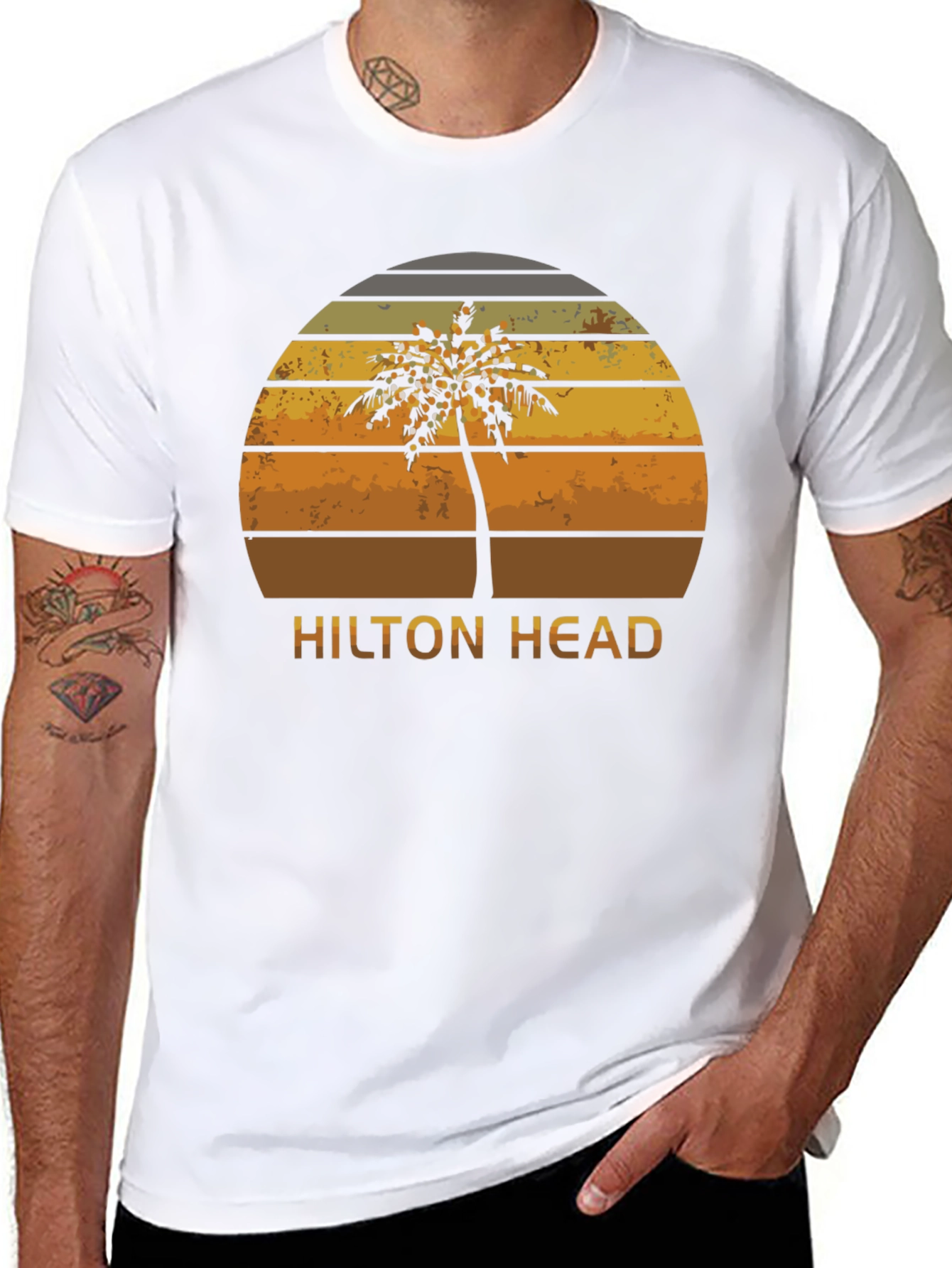 Hilton Head Retro Palm Tree Graphic Tee