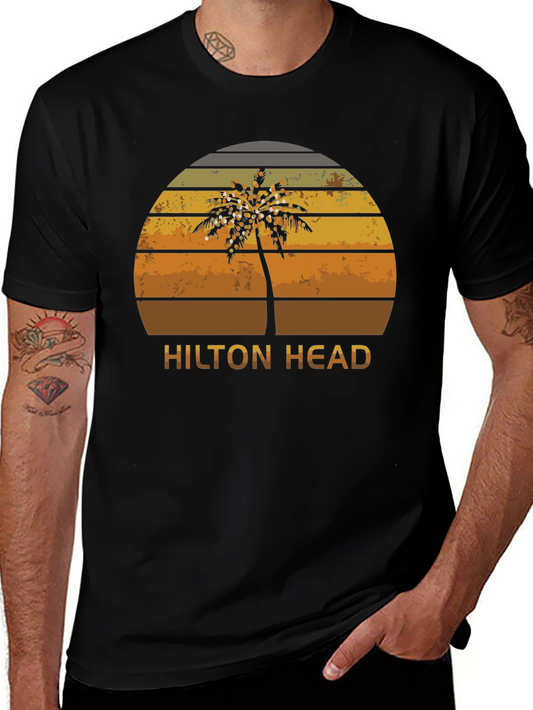 Hilton Head Retro Palm Tree Graphic Tee