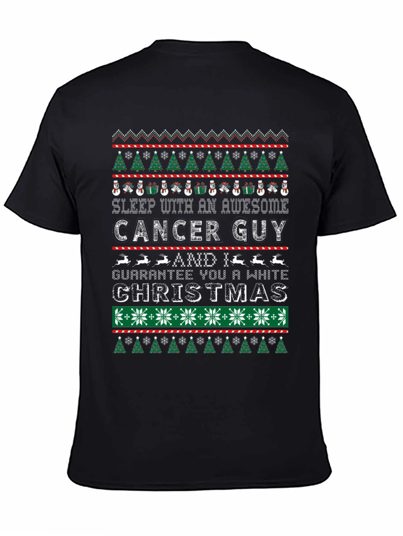 Cancer Guy Ugly Christmas Sweater Style T-Shirt