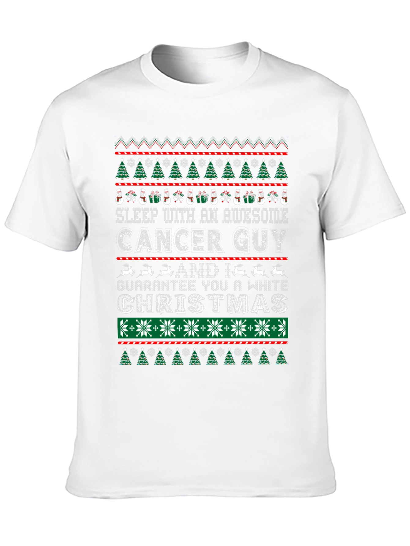 Cancer Guy Ugly Christmas Sweater Style T-Shirt