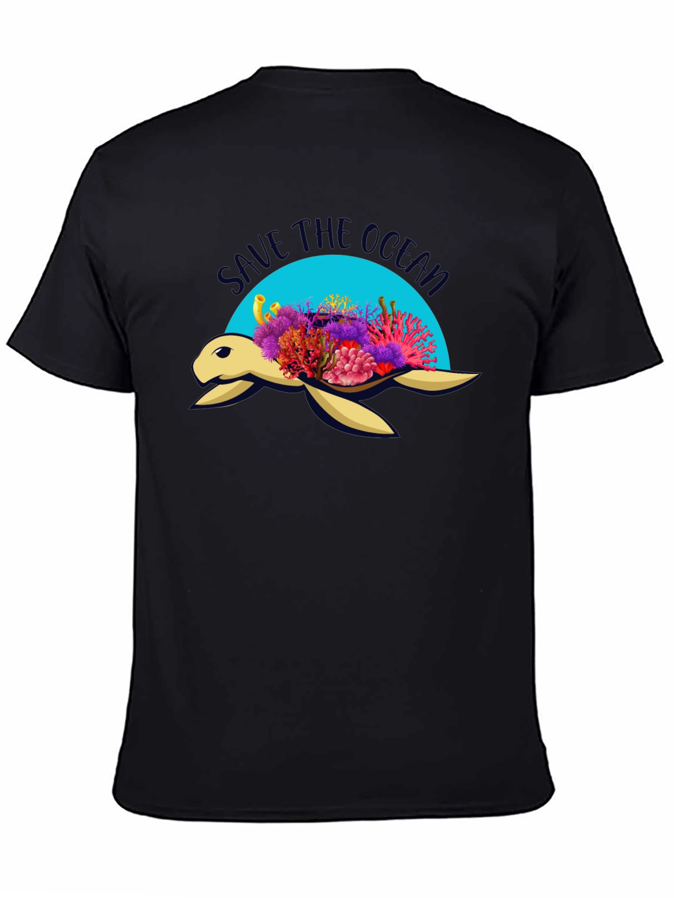 Save the Ocean Turtle Graphic Tee - Black