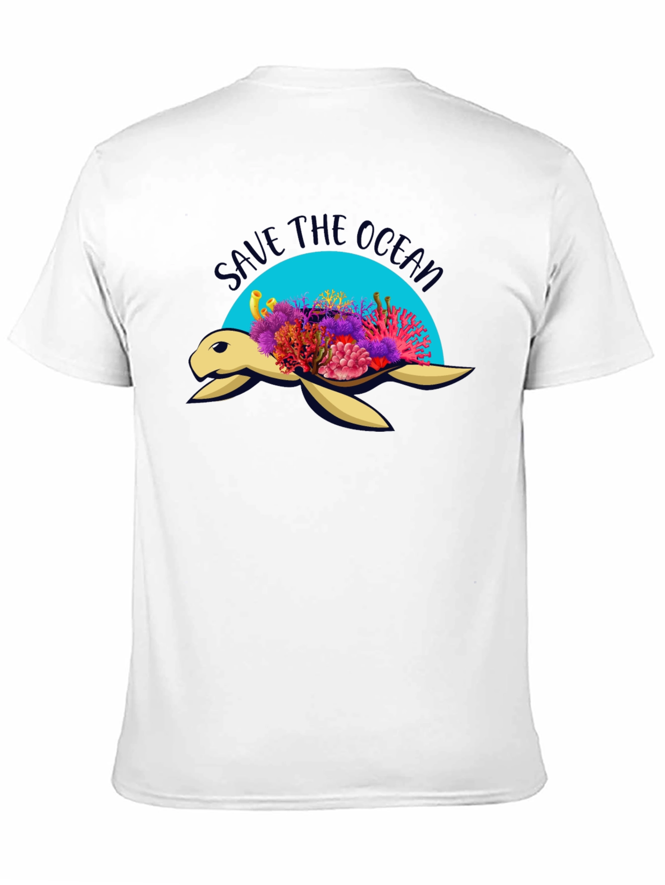Save the Ocean Turtle Graphic Tee - Black