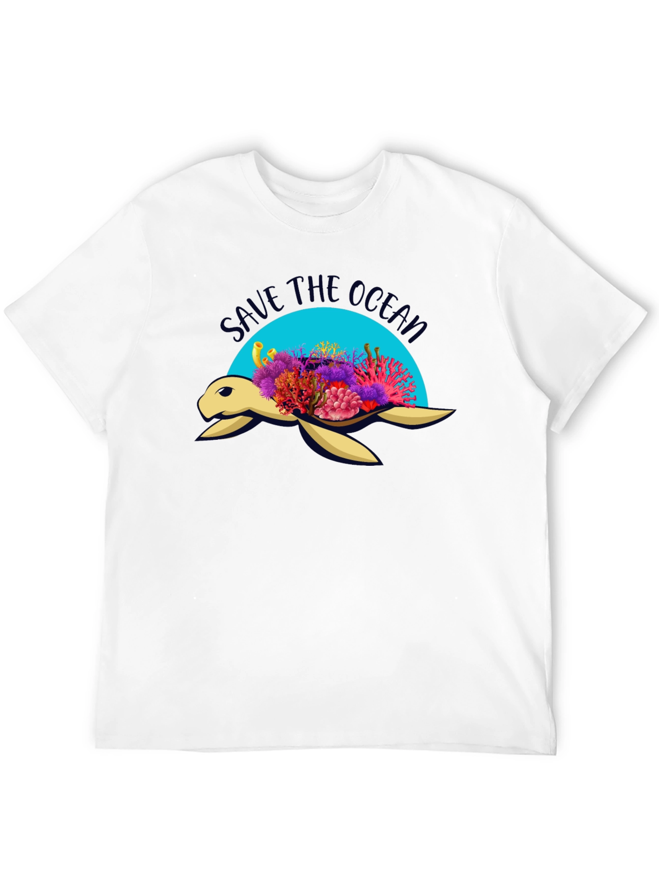 Save the Ocean Turtle Graphic Tee - Black