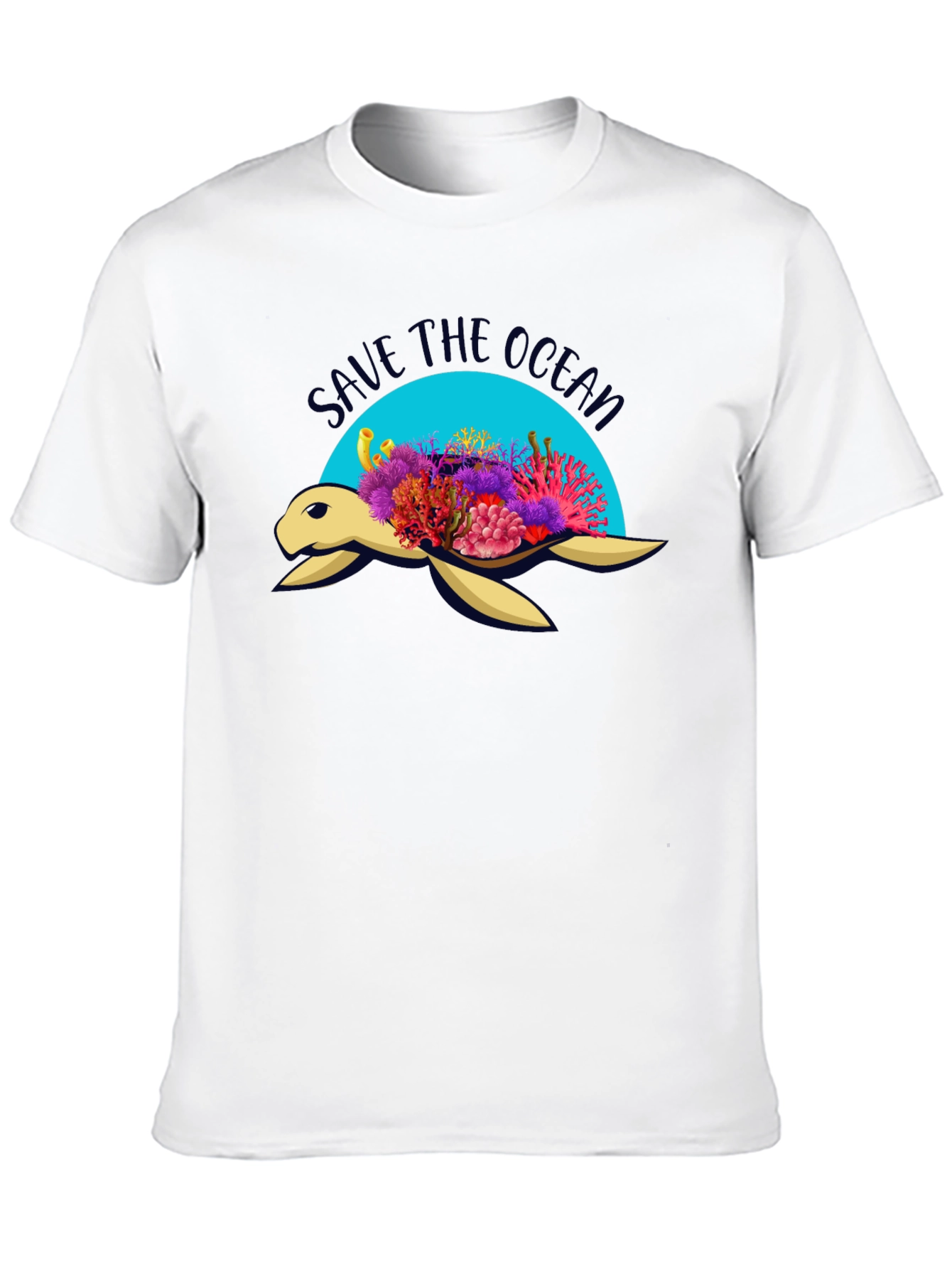 Save the Ocean Turtle Graphic Tee - Black