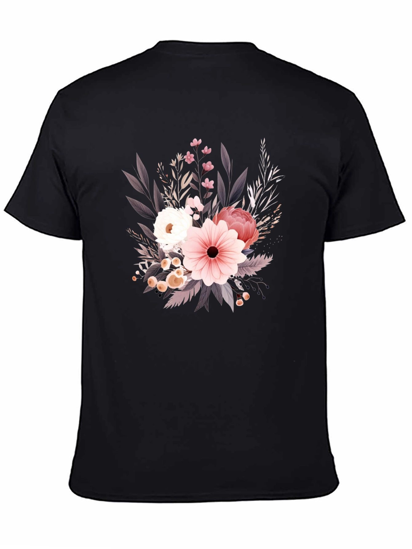 Floral Black T-Shirt - Stylish Graphic Tee