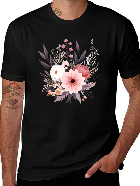 Floral Black T-Shirt - Stylish Graphic Tee