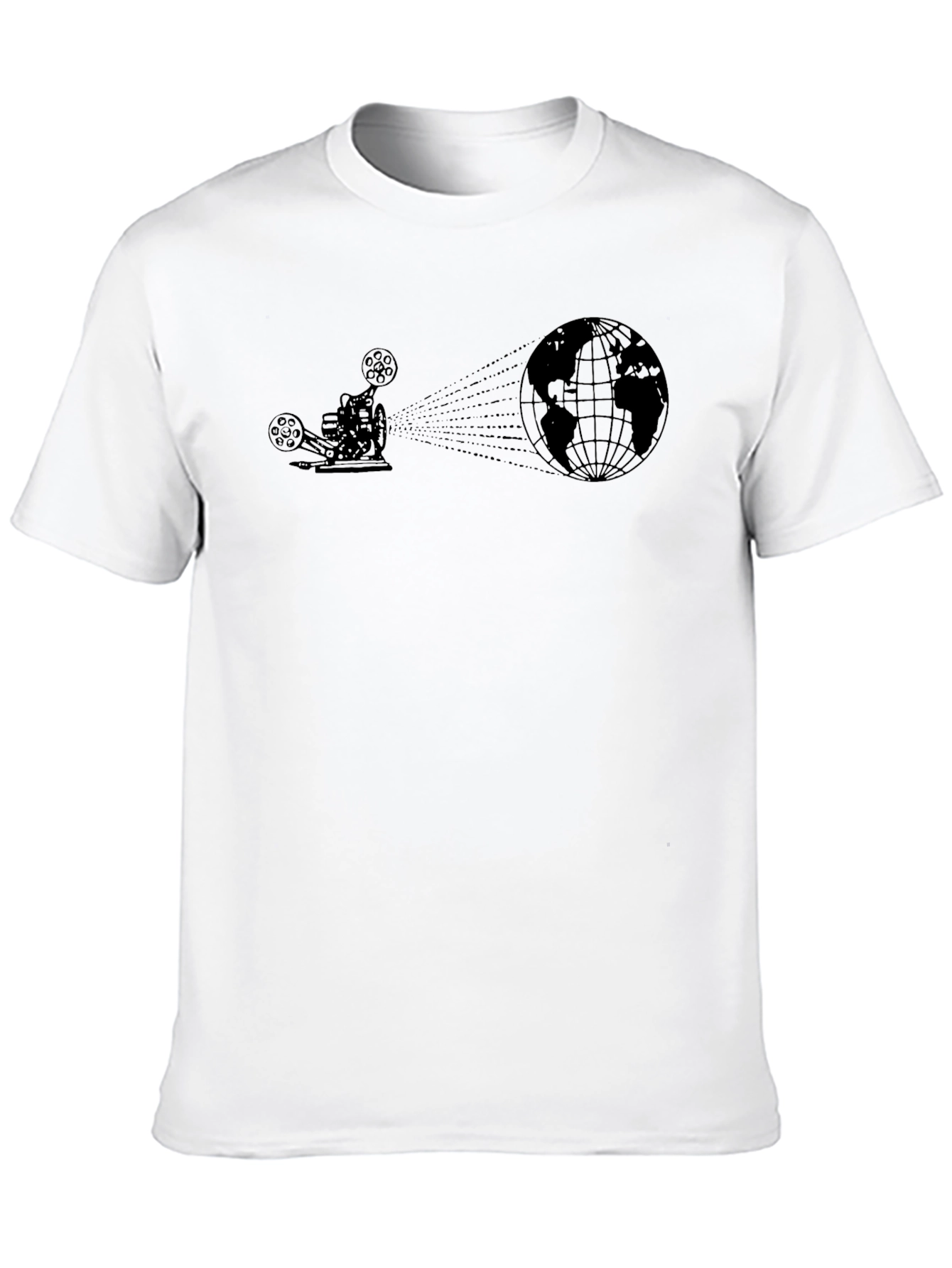 Film Projector Earth Graphic T-Shirt