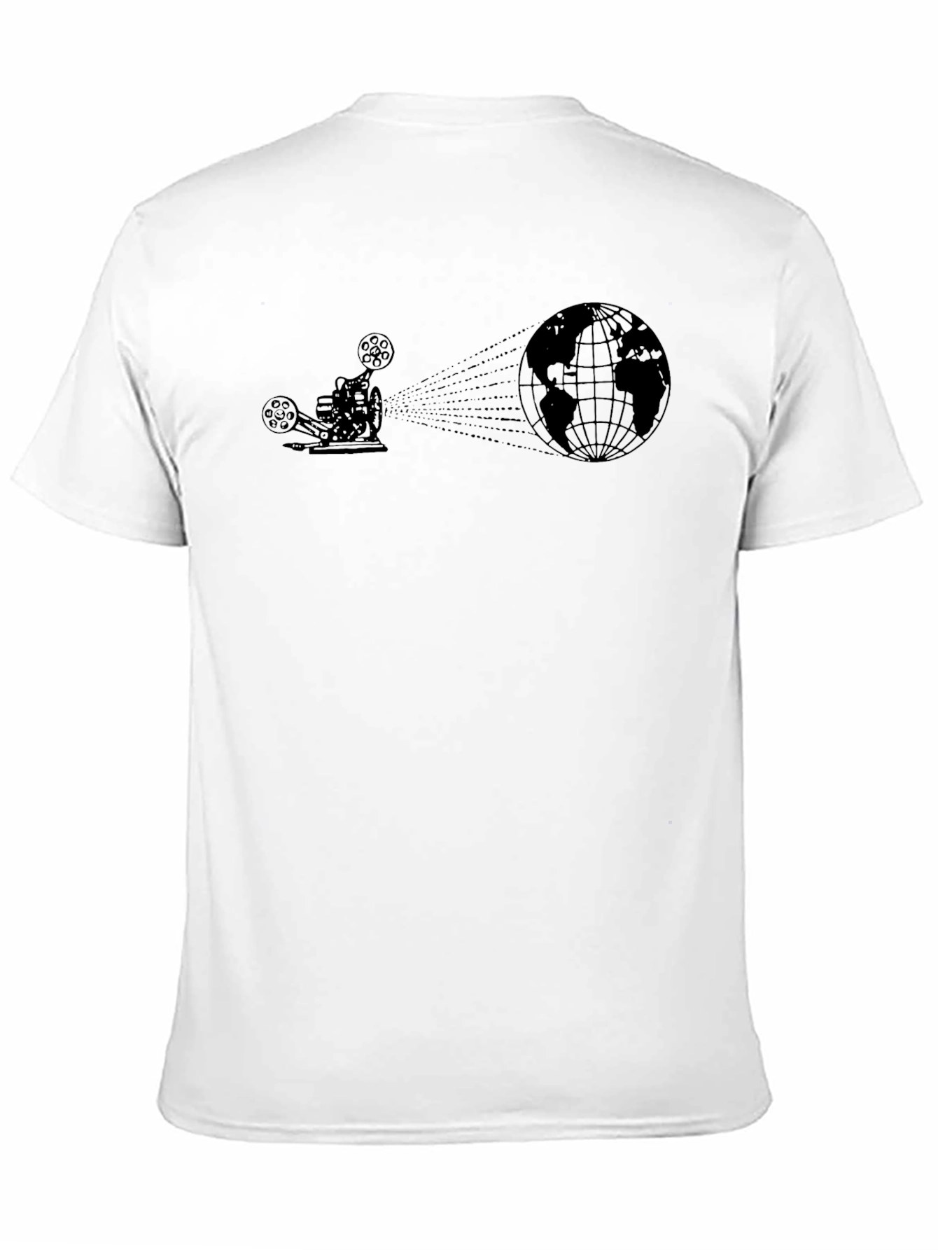 Film Projector Earth Graphic T-Shirt