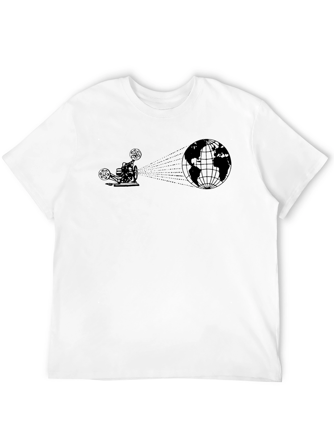 Film Projector Earth Graphic T-Shirt