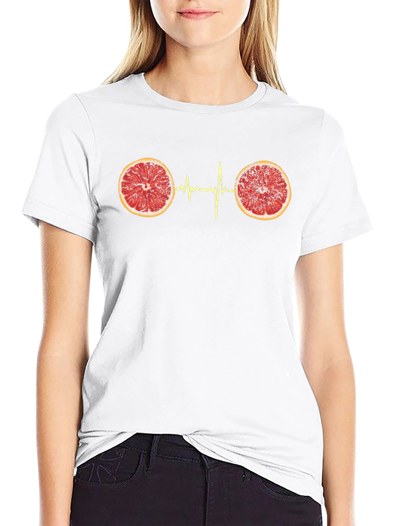 Citrus Heartbeat Graphic Tee - Unique Novelty T-Shirt