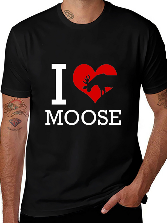 I Love Moose T-Shirt - Novelty Graphic Tee