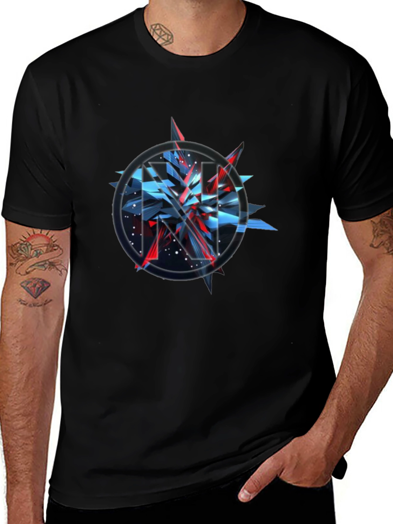 Abstract Graphic Print Crew Neck T-Shirt