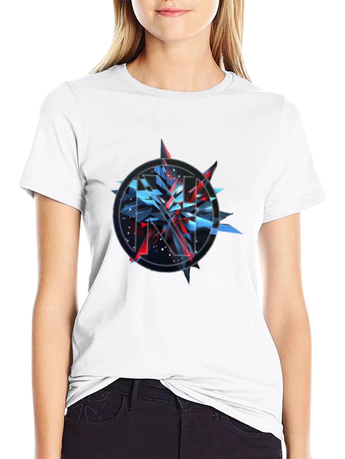 Abstract Graphic Print Crew Neck T-Shirt