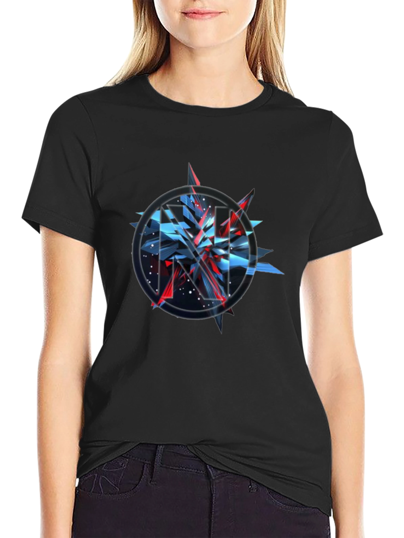 Abstract Graphic Print Crew Neck T-Shirt