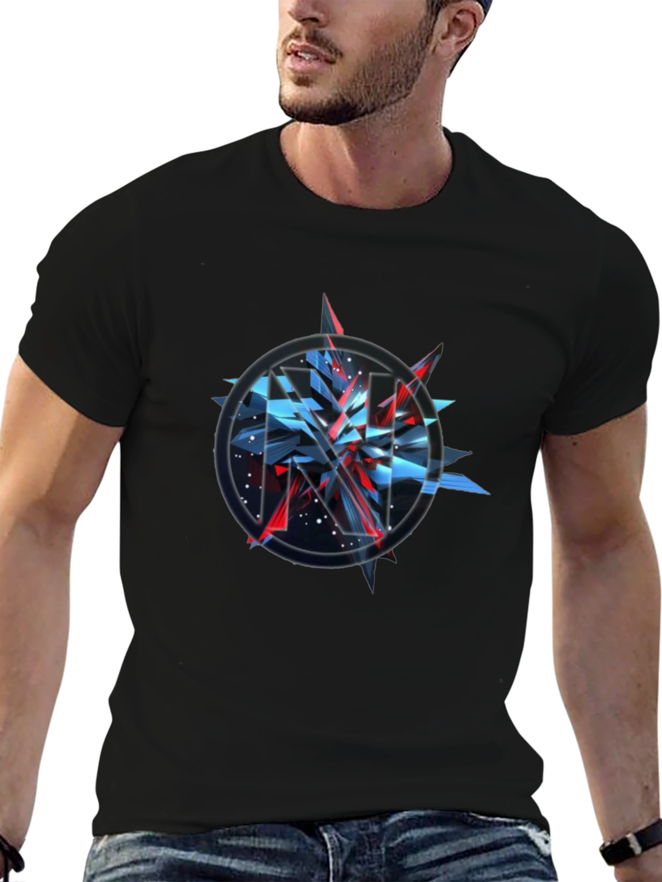 Abstract Graphic Print Crew Neck T-Shirt