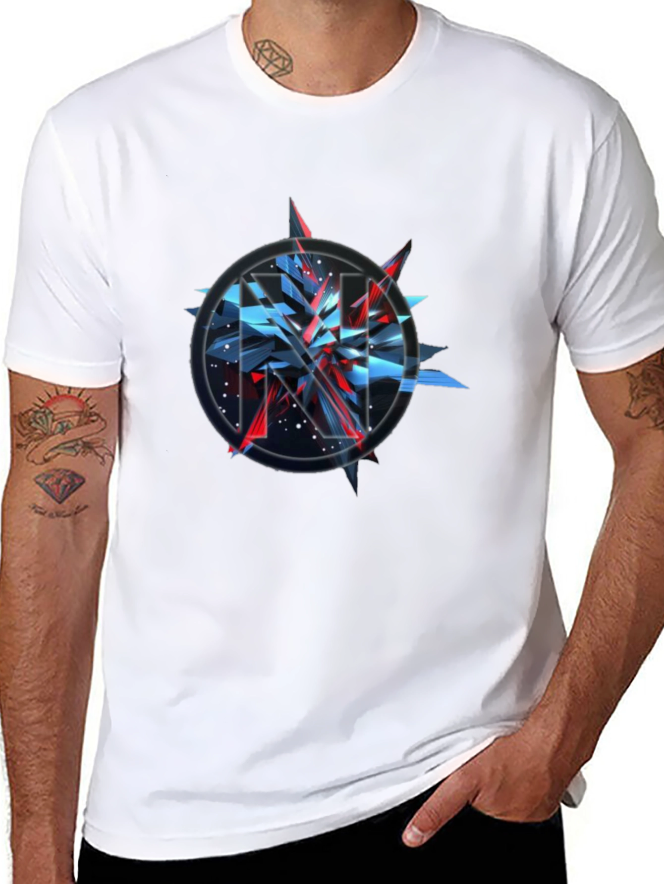 Abstract Graphic Print Crew Neck T-Shirt
