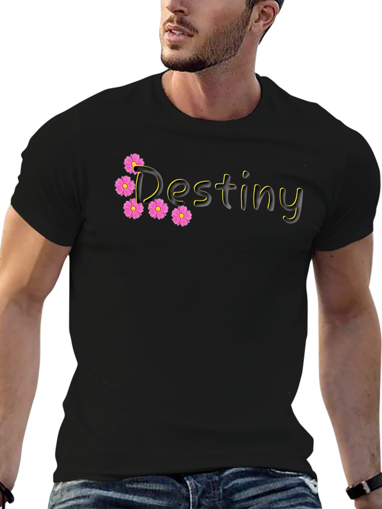 Destiny Floral Graphic Black T-Shirt