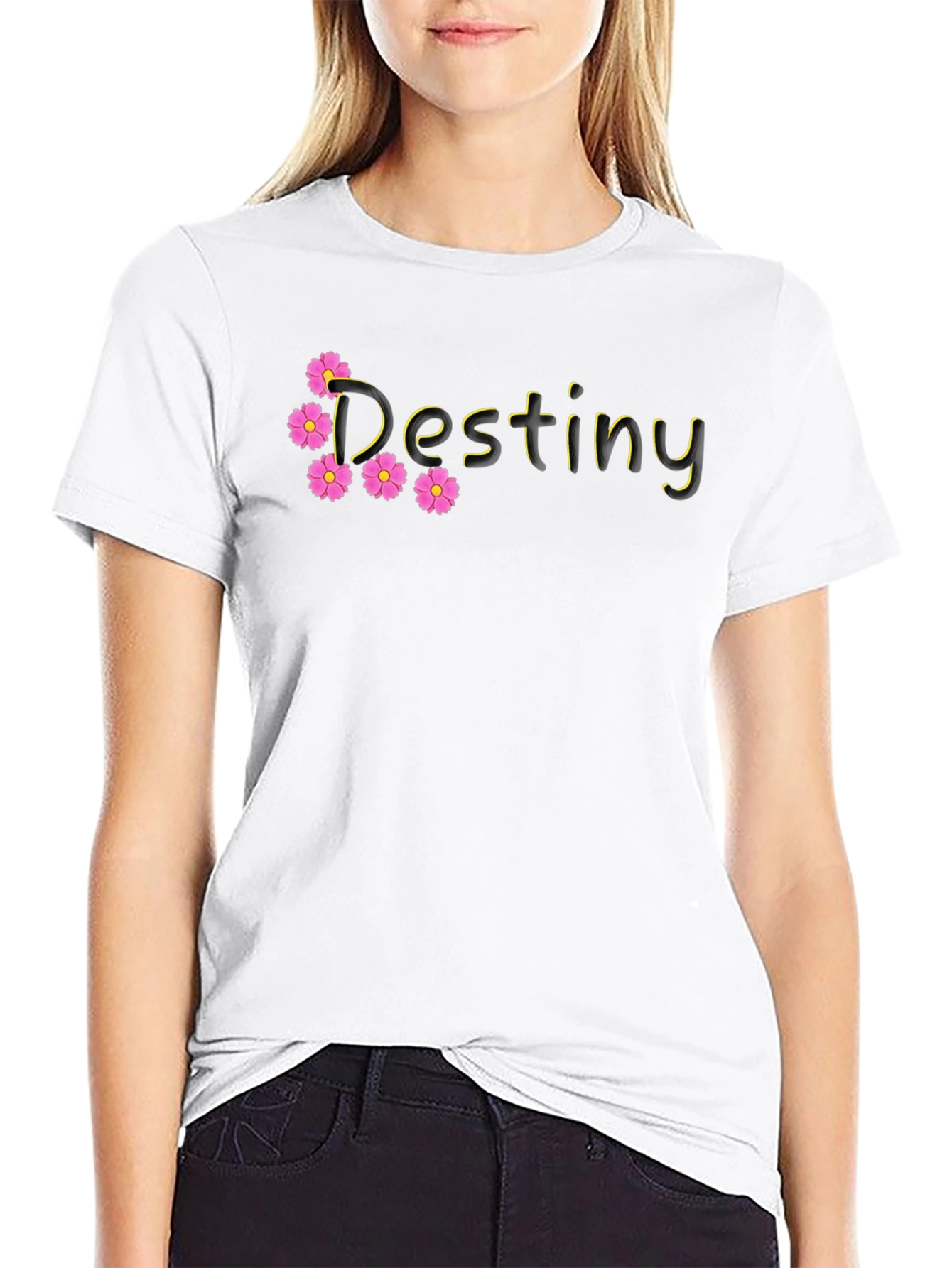 Destiny Floral Graphic Black T-Shirt