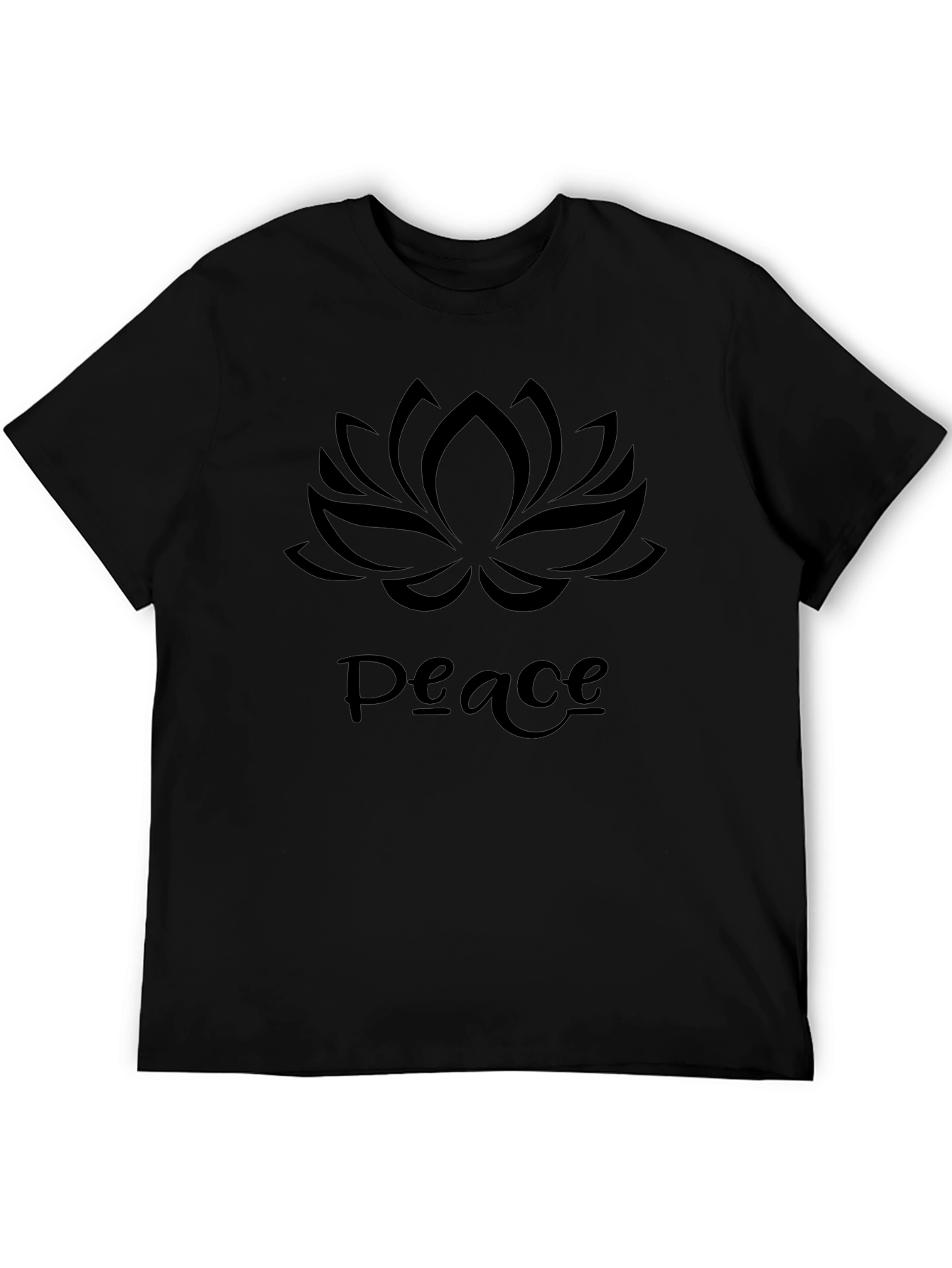 Peace Lotus T-Shirt - Mens Black Tee