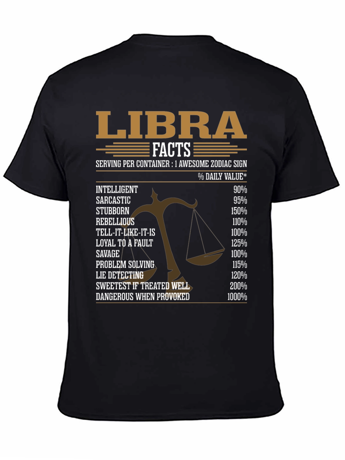 Libra Zodiac Sign Facts T-Shirt