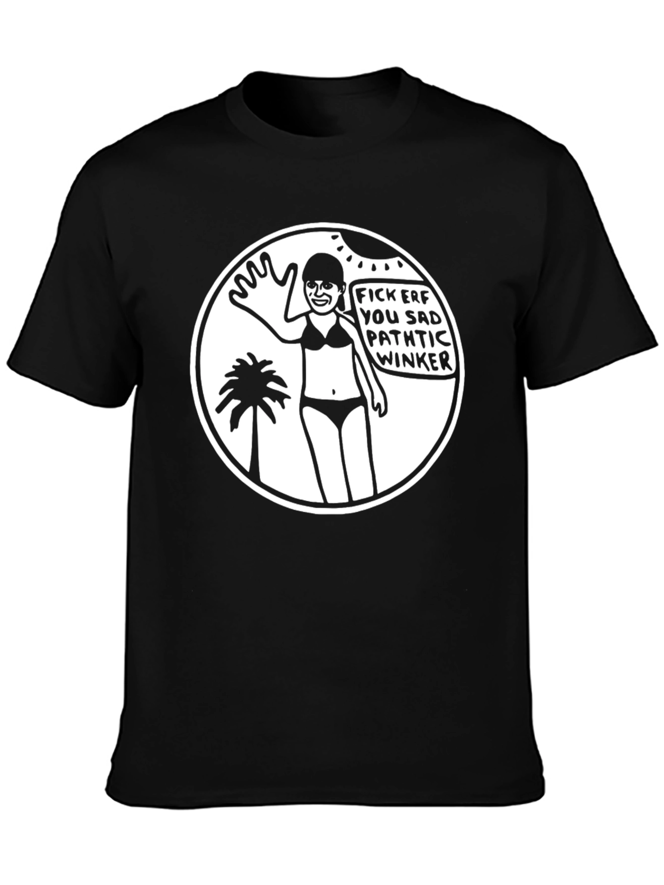 Humorous Graphic Tee - Fick Erf Winker