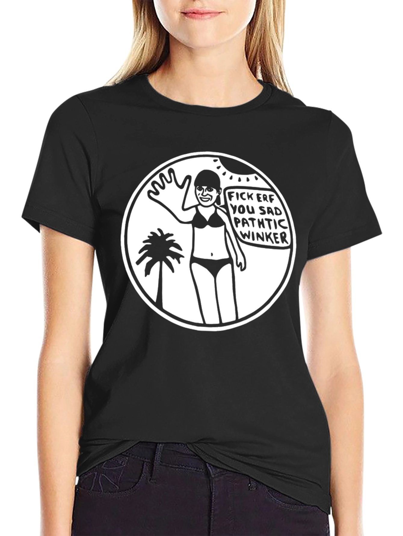Humorous Graphic Tee - Fick Erf Winker