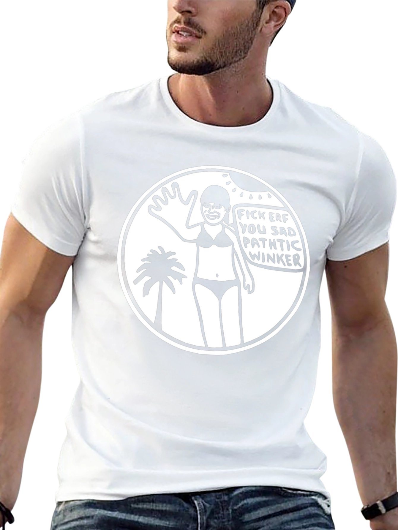 Humorous Graphic Tee - Fick Erf Winker