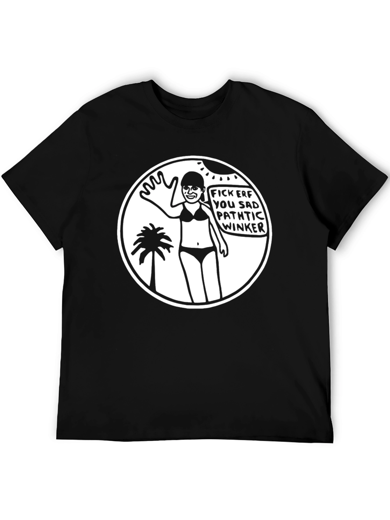 Humorous Graphic Tee - Fick Erf Winker