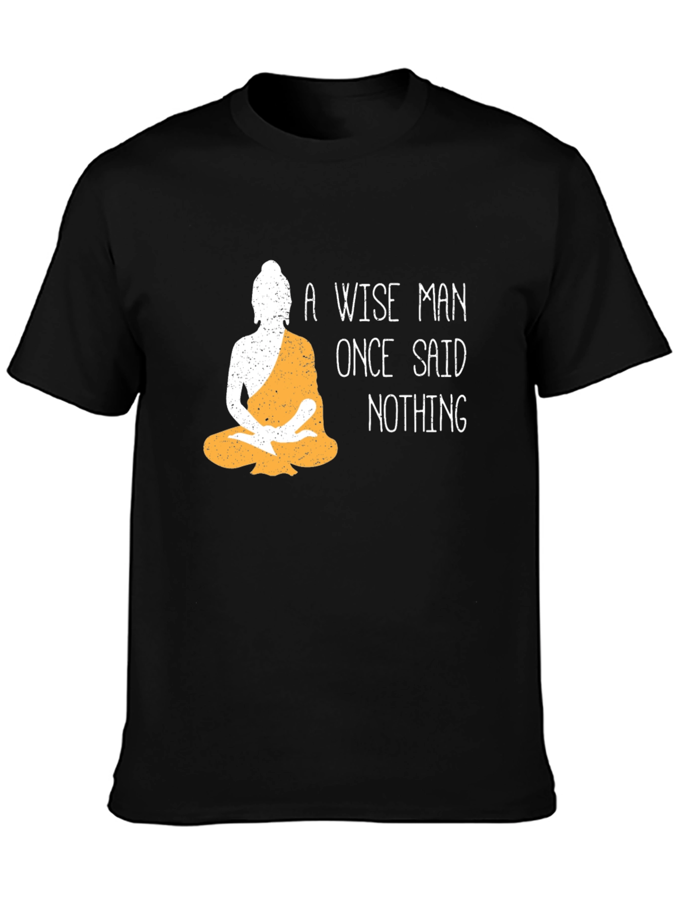 Wise Man Buddha Graphic T-Shirt - Black
