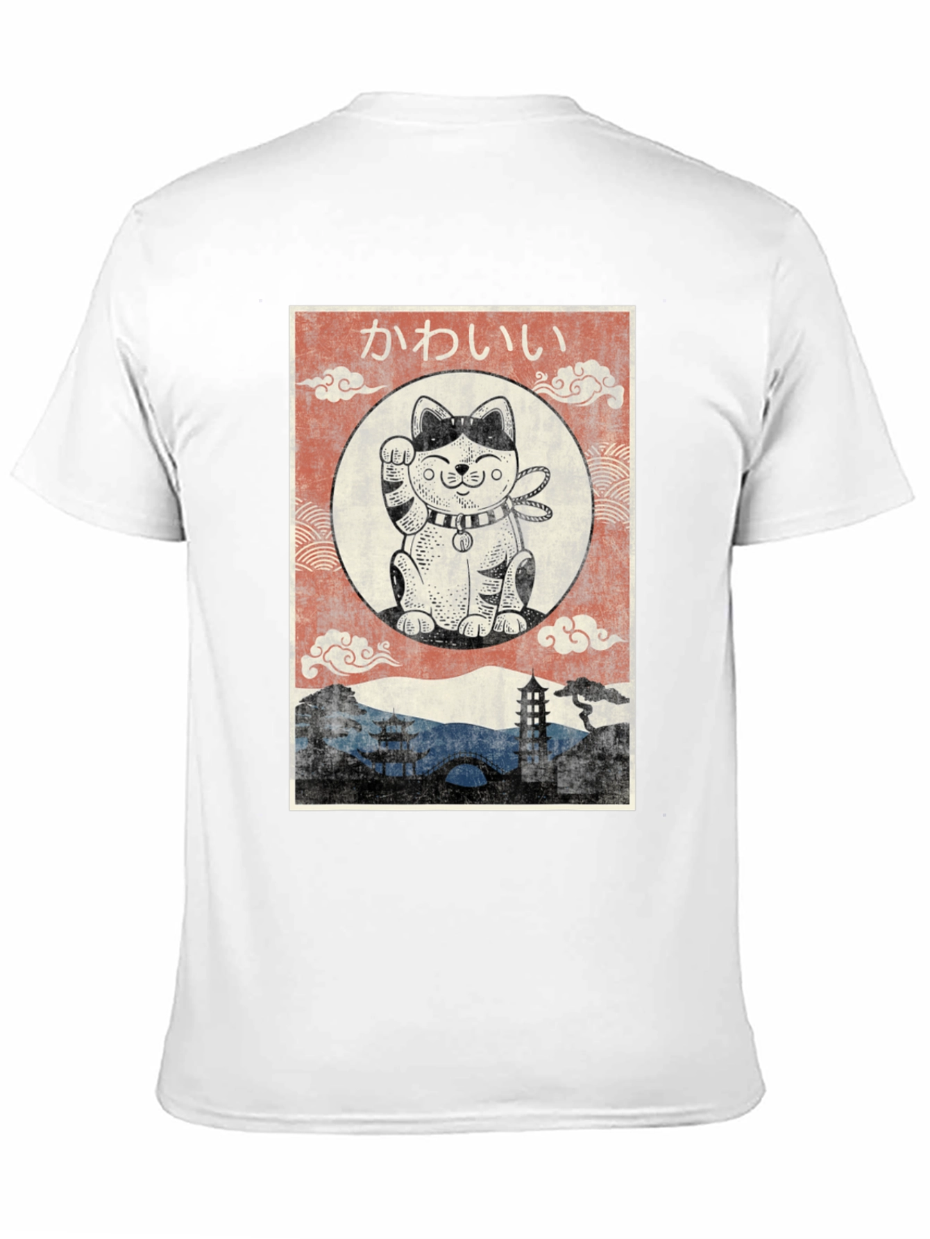 Lucky Cat Graphic Tee - Japanese Kawaii Style
