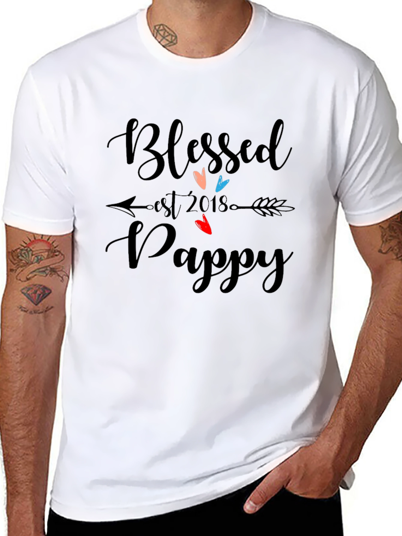 Blessed Pappy Est 2018 Graphic T-Shirt