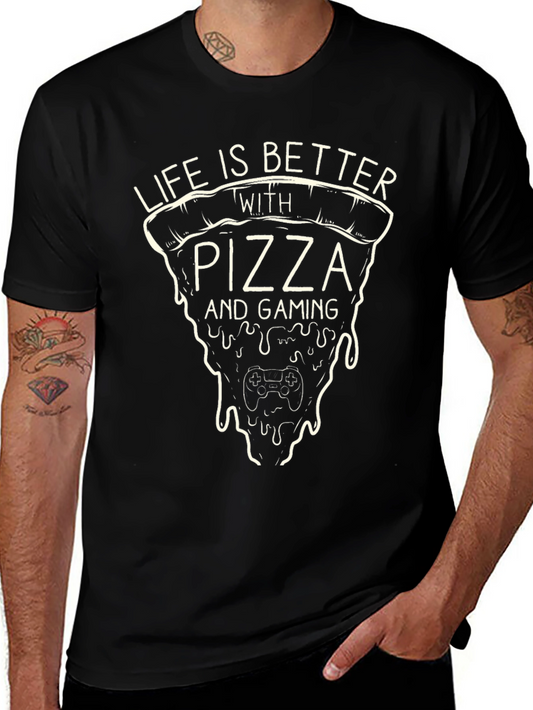 Pizza & Gaming T-Shirt - Life is Better With