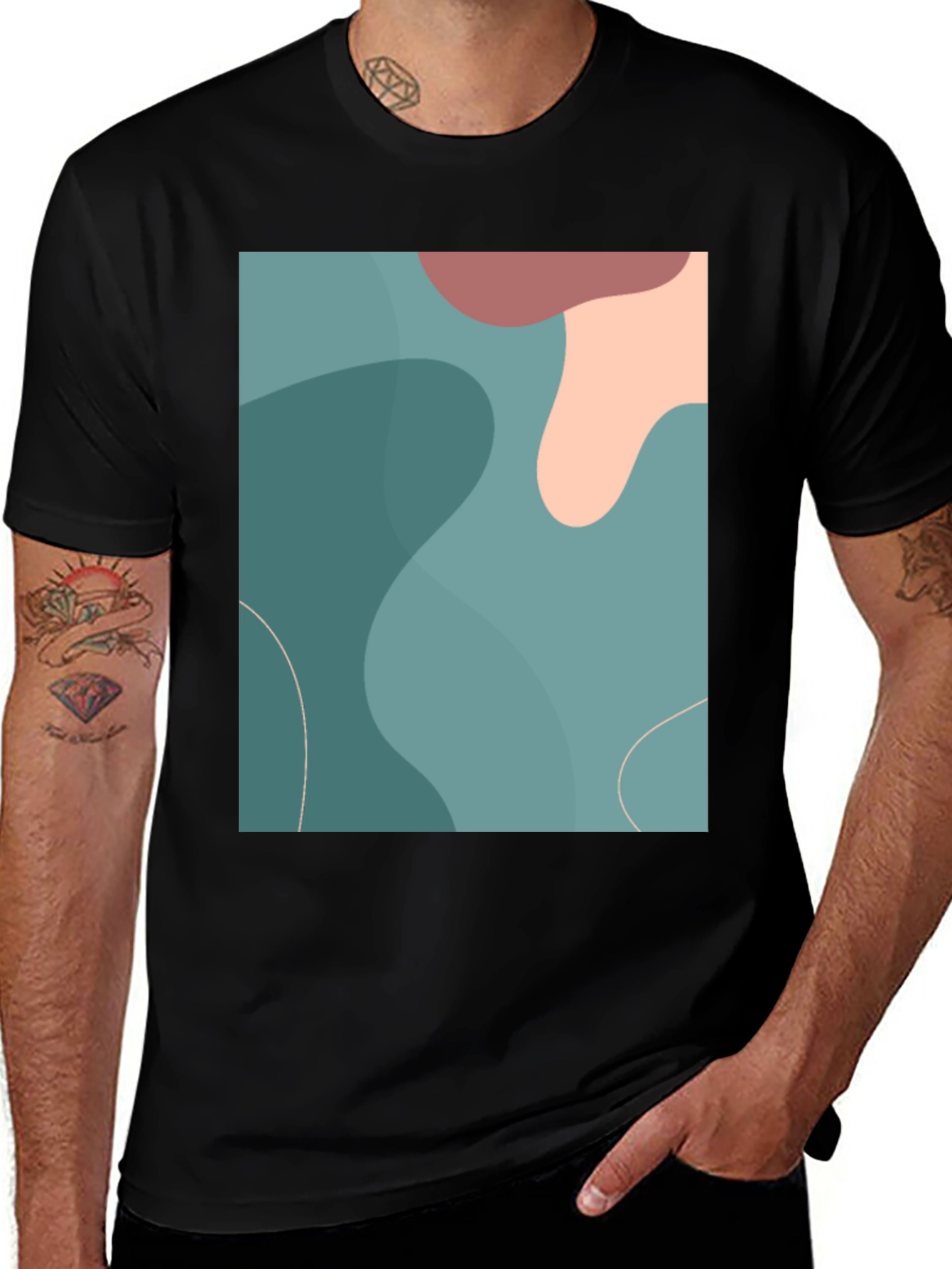 Abstract Art Graphic Tee - Modern Casual Shirt