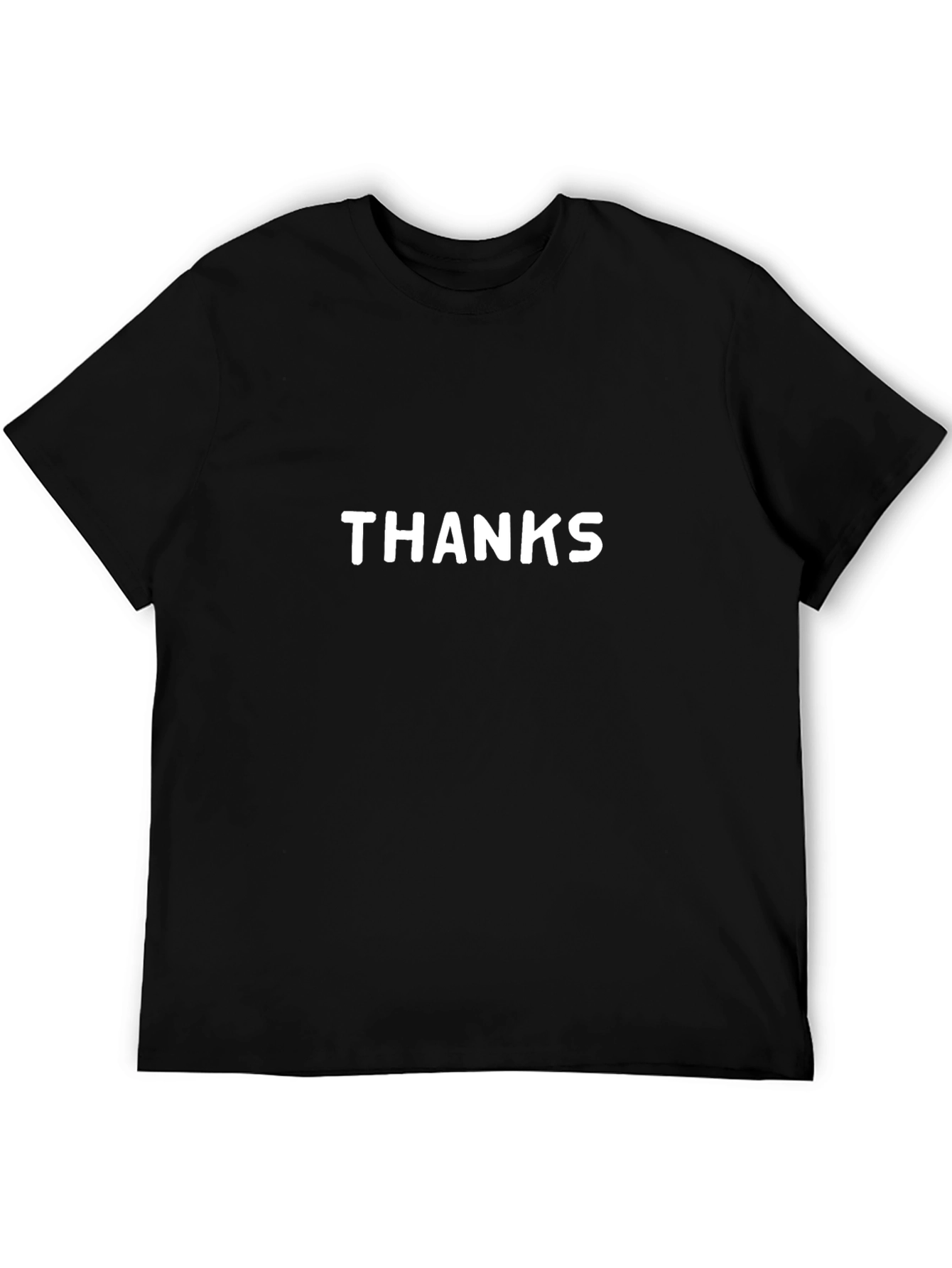Thanks Graphic Tee - Black Cotton Casual Wear