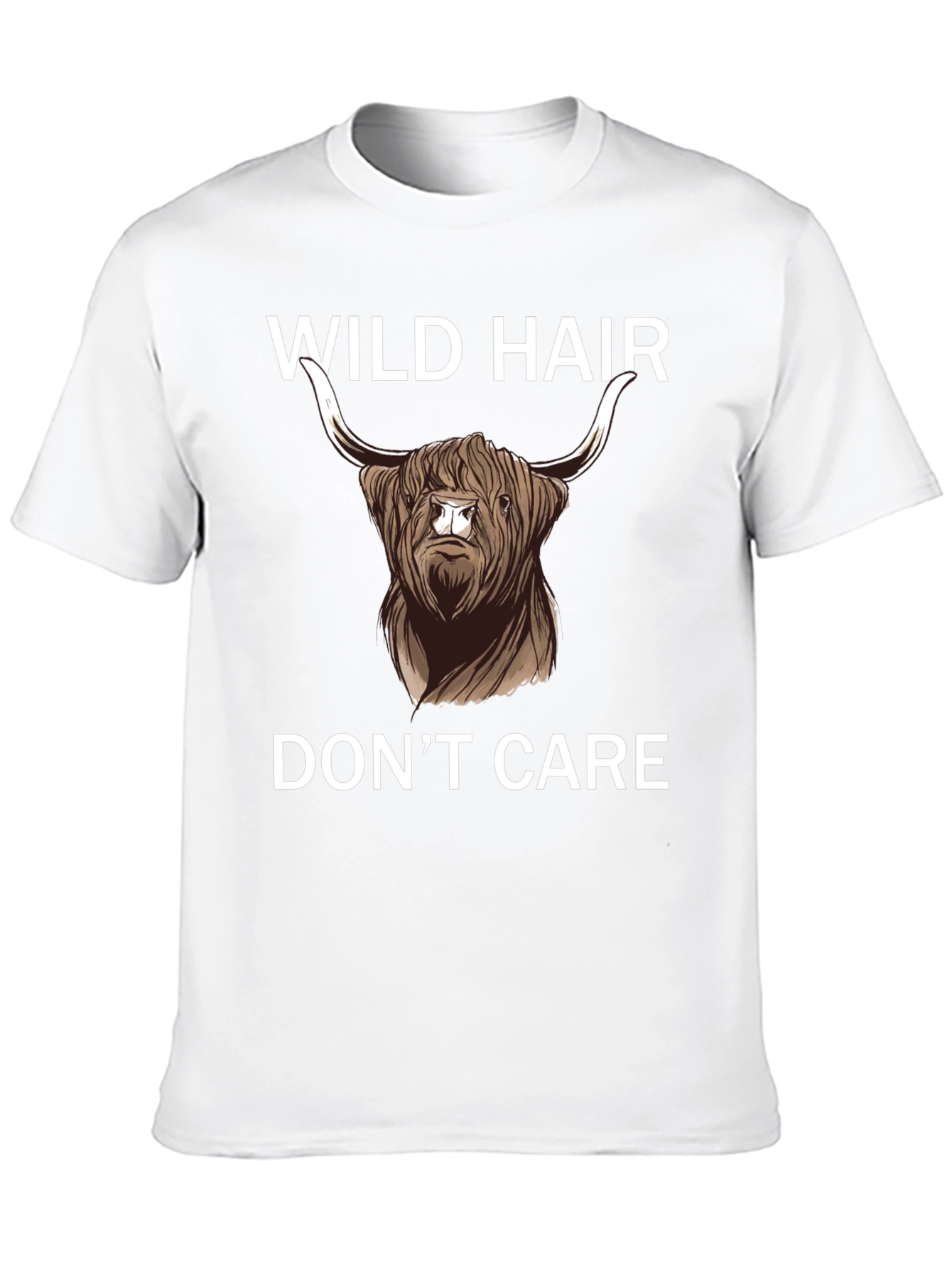 Wild Hair Dont Care Highland Cow T-Shirt