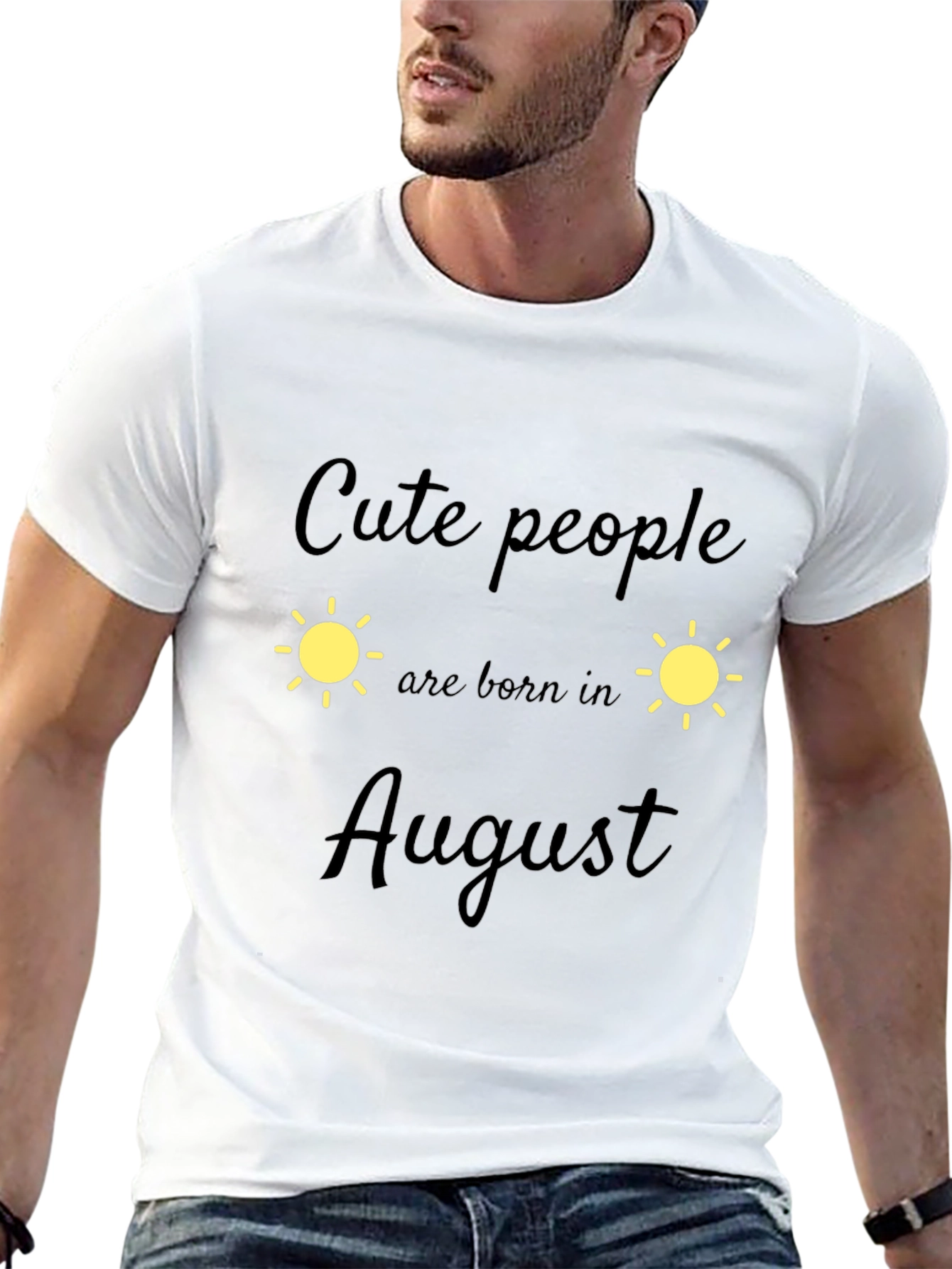 Cute People August Birthday Black T-Shirt