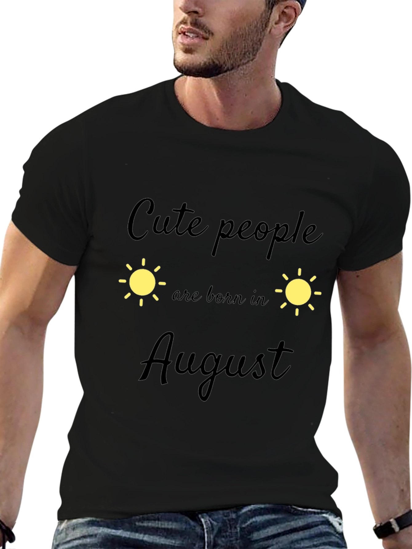 Cute People August Birthday Black T-Shirt