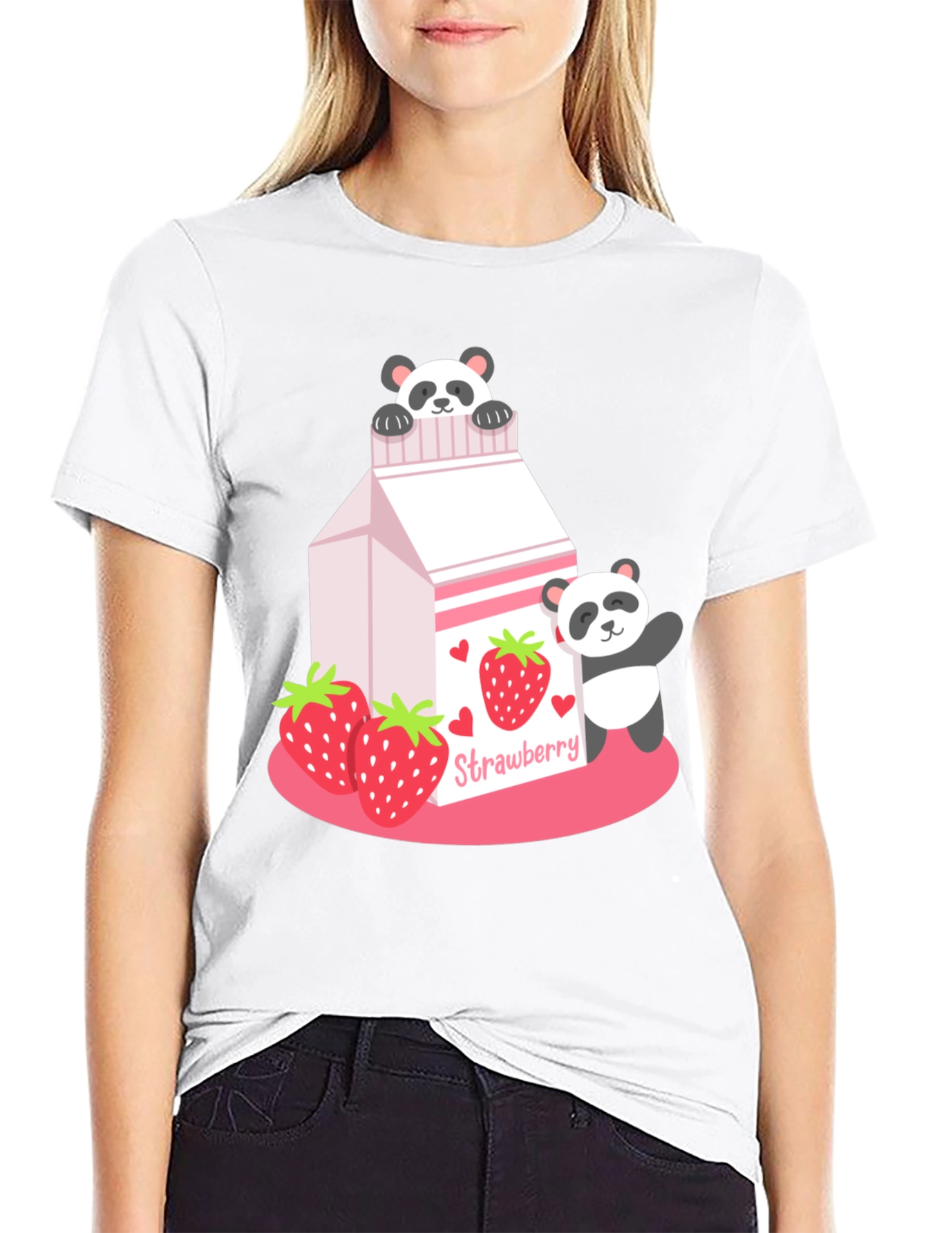 Strawberry Panda Milk Graphic Tee