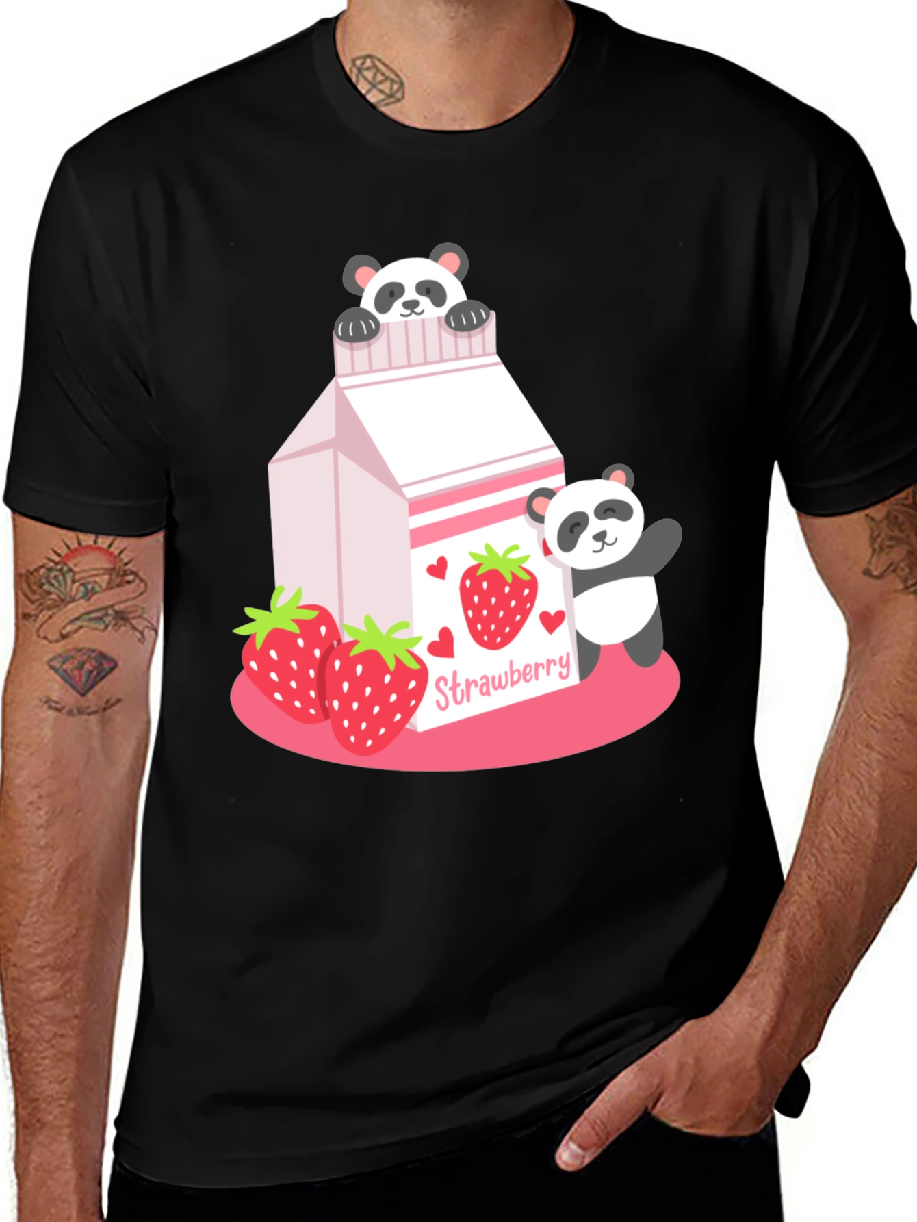 Strawberry Panda Milk Graphic Tee